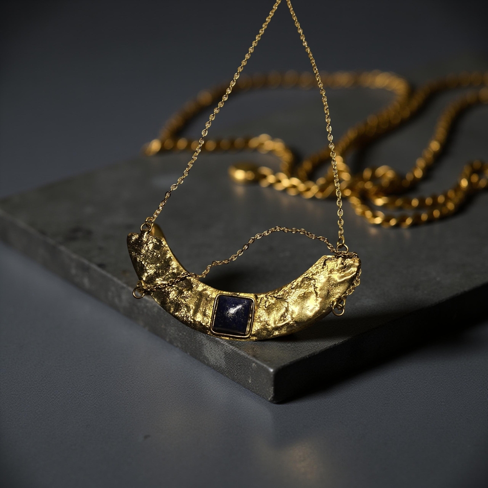 NWOT Goldtone with Blue accent  Necklace